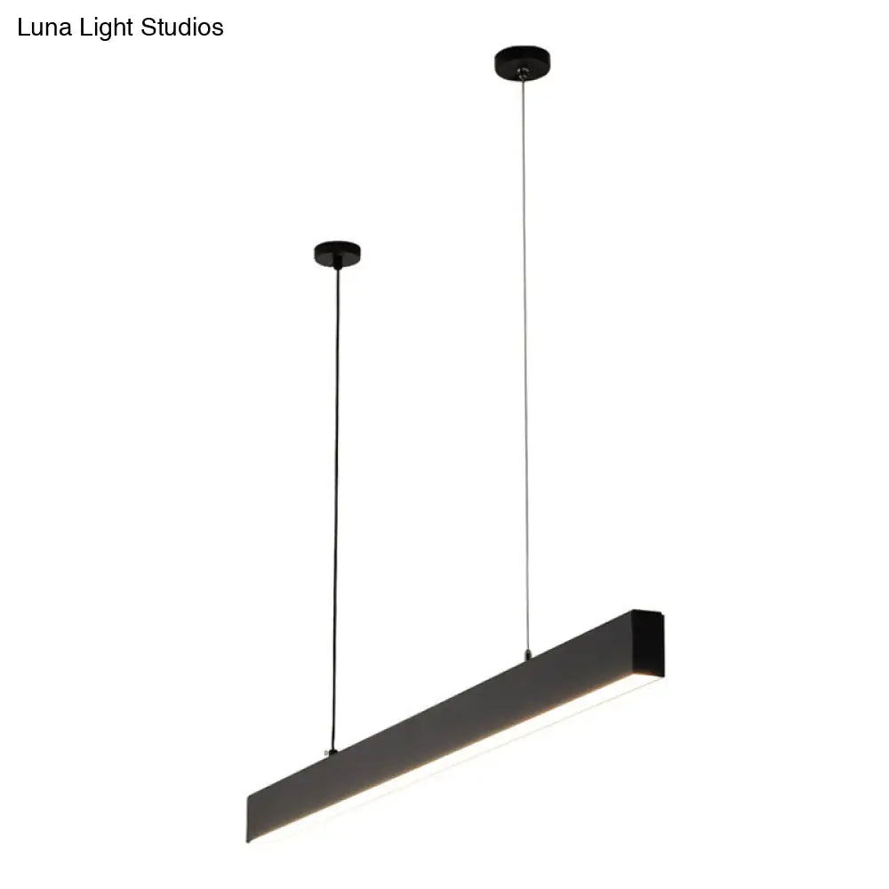 DecorBites™ Modern Matte Black LED Dining Room Island Lighting - Simplicity Metal Hanging Light