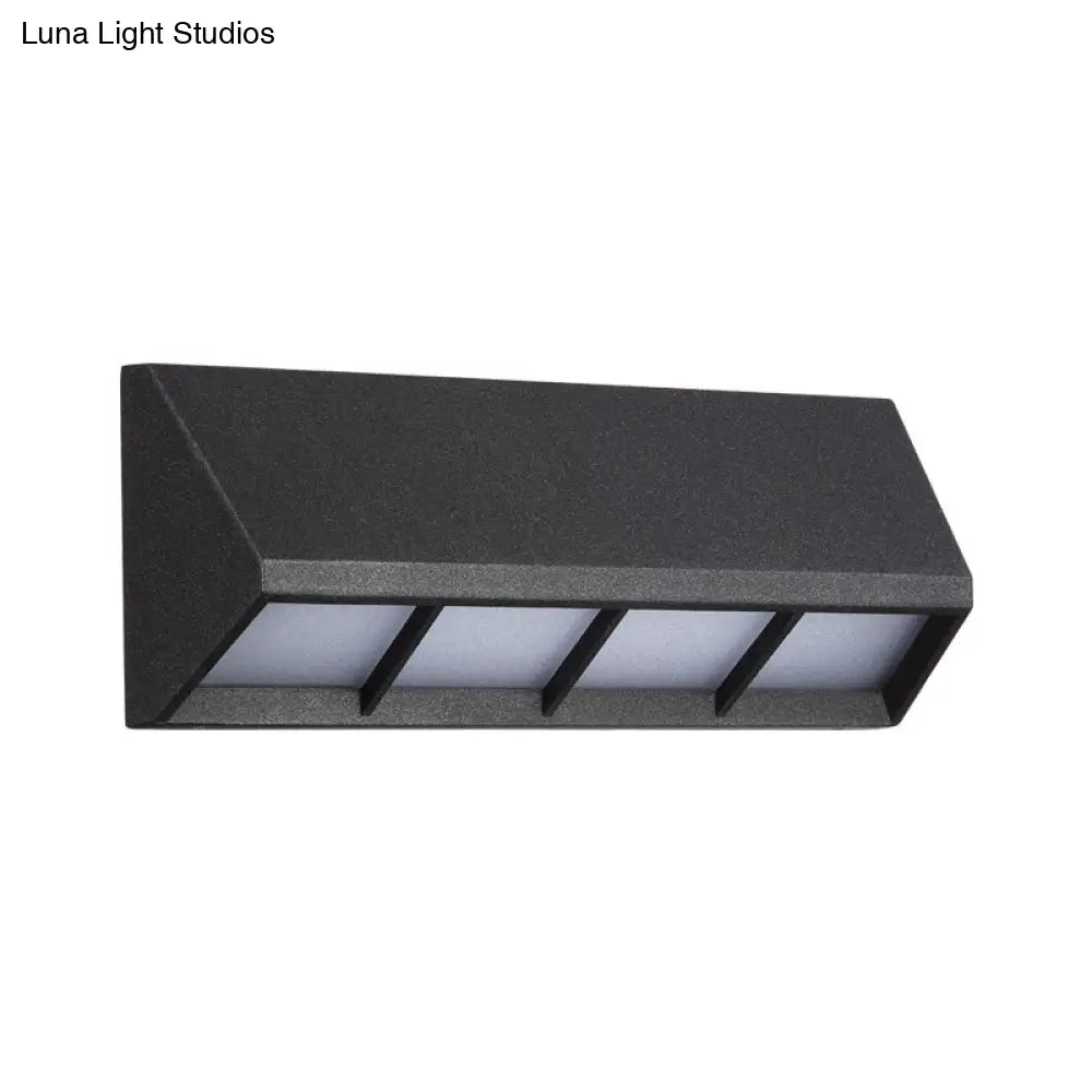 DecorBites™ Modern Matte Black LED Outdoor Wall Sconce with Triangular Prism Design