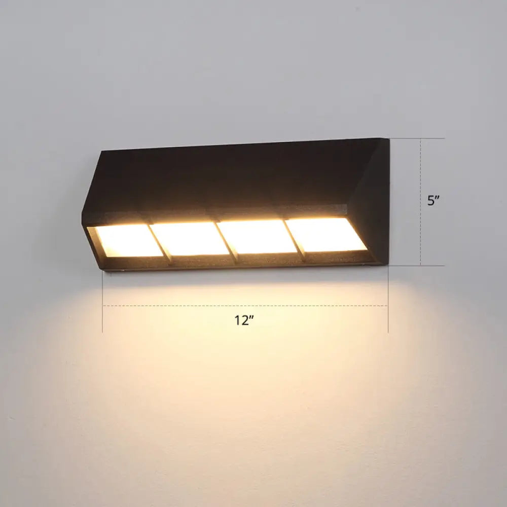 DecorBites™ Modern Matte Black LED Outdoor Wall Sconce with Triangular Prism Design