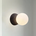 DecorBites™ Modern Matte White Glass Mini Globe Sconce Lamp with 1 Bulb Wall Mount for Living Room in Black