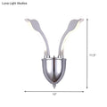DecorBites™ Modern Metal 2-Light Chrome LED Wall Sconce with Acrylic Shade in Warm/White Light by Swan Head Wall Lighting