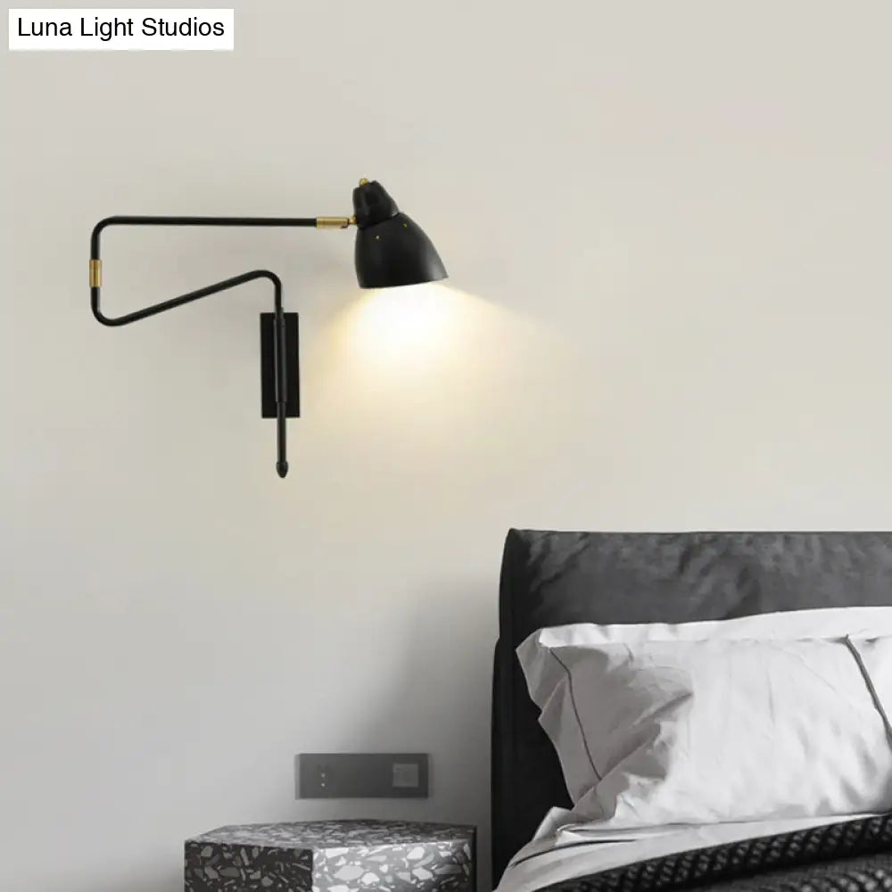 DecorBites™ Modern Metal Angled Shade Wall Light - Extendable 1-Light Task Lamp for Studio