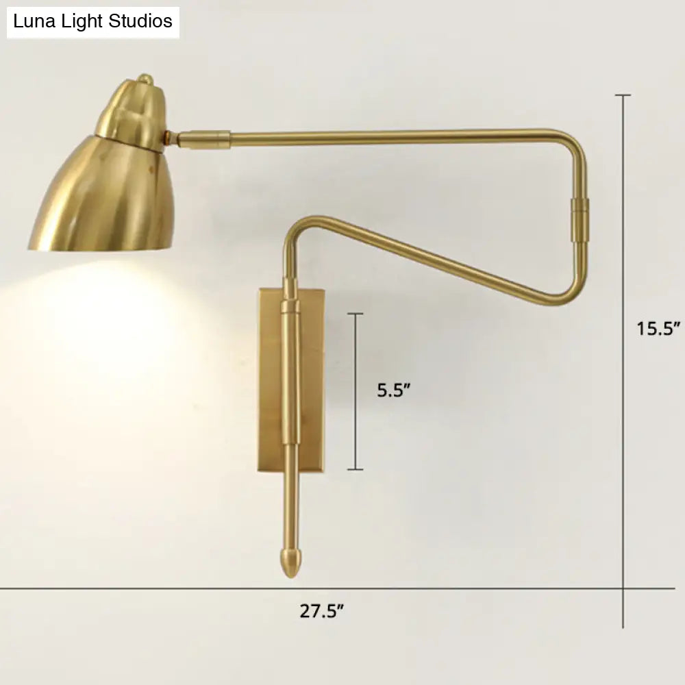 DecorBites™ Modern Metal Angled Shade Wall Light - Extendable 1-Light Task Lamp for Studio