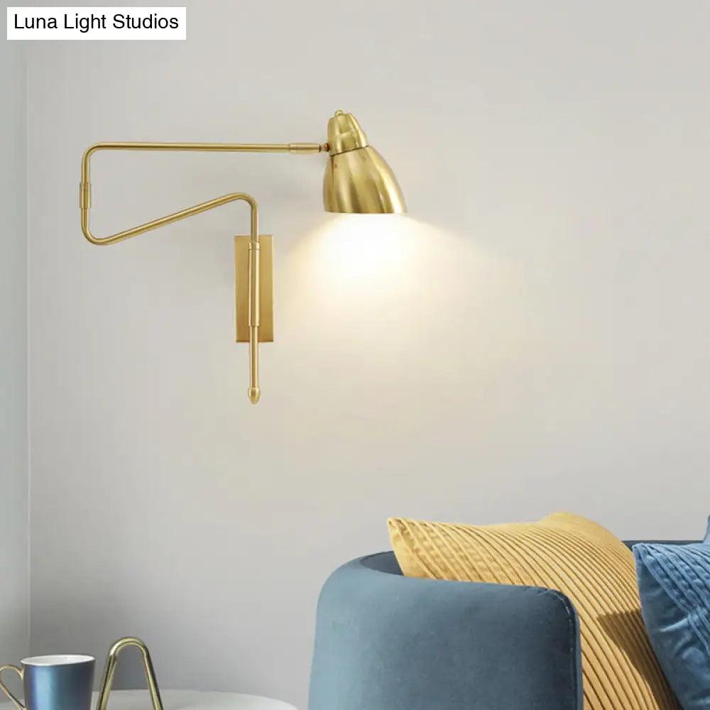 DecorBites™ Modern Metal Angled Shade Wall Light - Extendable 1-Light Task Lamp for Studio