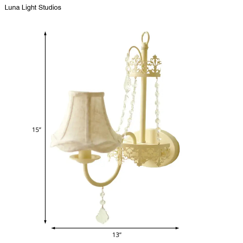 DecorBites™ Modern Metal Bell/Candle Wall Mount Lamp: 1-Light Sconce Fixture with Crystal Bead, Yellow