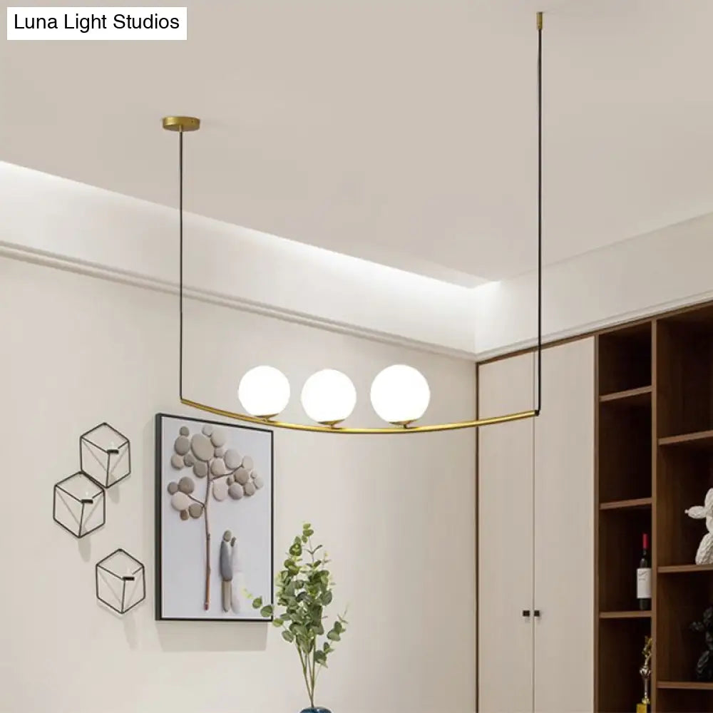 DecorBites™ Modern Metal Chandelier: 2/3-Light Bubble Island Light in Black/Gold - Simple and Stylish