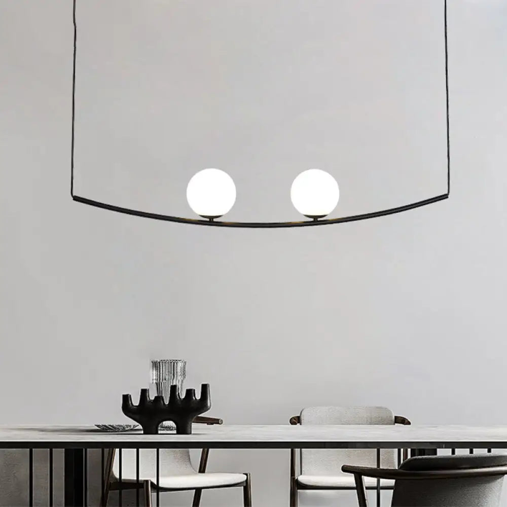 DecorBites™ Modern Metal Chandelier: 2/3-Light Bubble Island Light in Black/Gold - Simple and Stylish