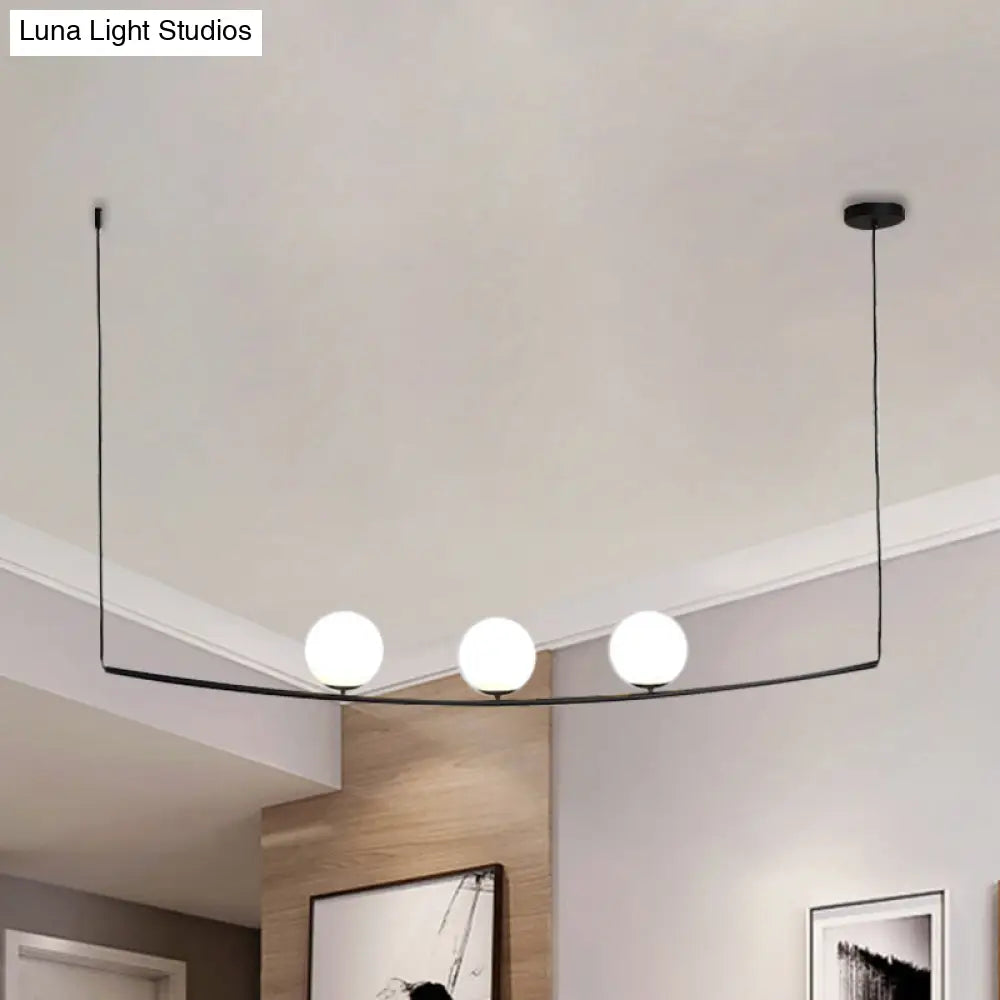 DecorBites™ Modern Metal Chandelier: 2/3-Light Bubble Island Light in Black/Gold - Simple and Stylish