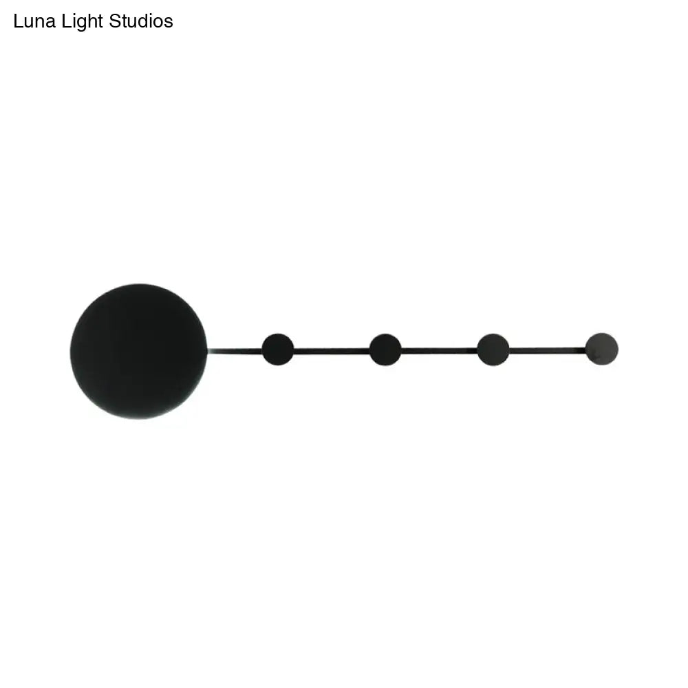 DecorBites™ Modern Metal Circle Wall Mount LED Sconce in Black/White with Warm/White Light