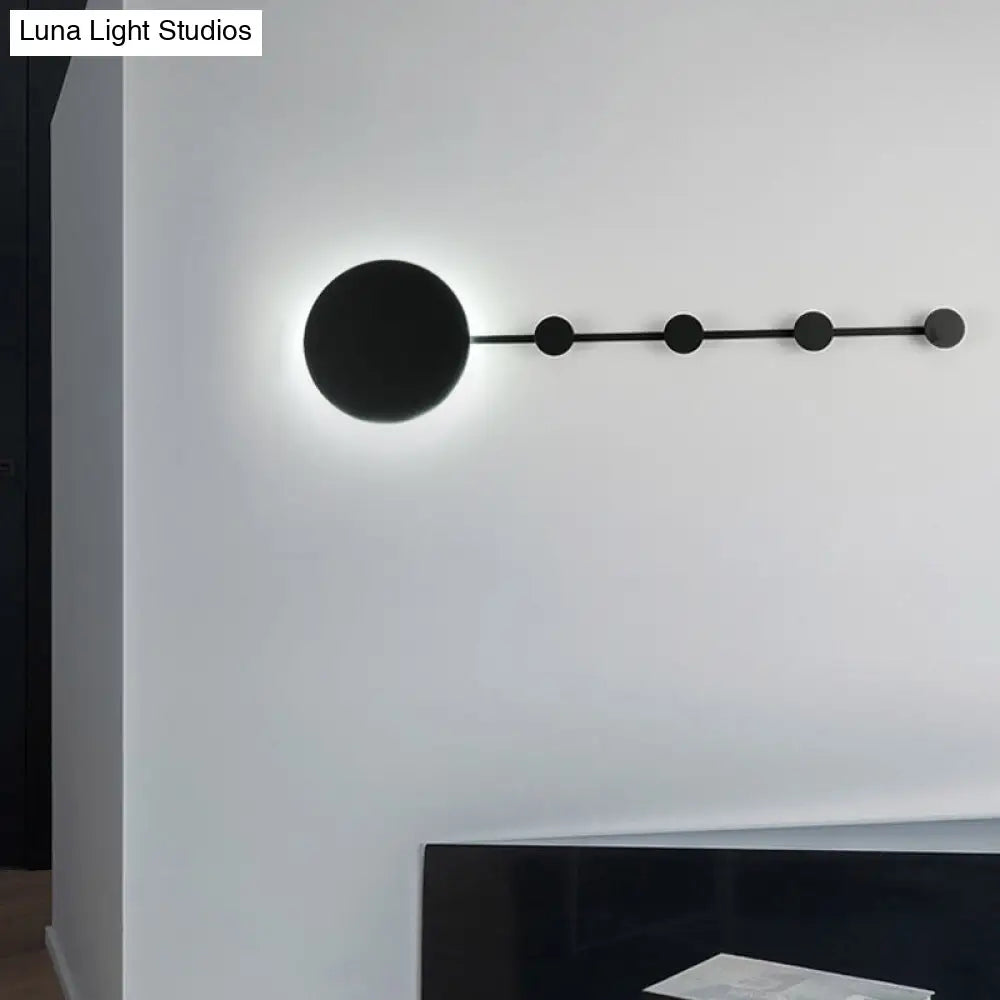 DecorBites™ Modern Metal Circle Wall Mount LED Sconce in Black/White with Warm/White Light