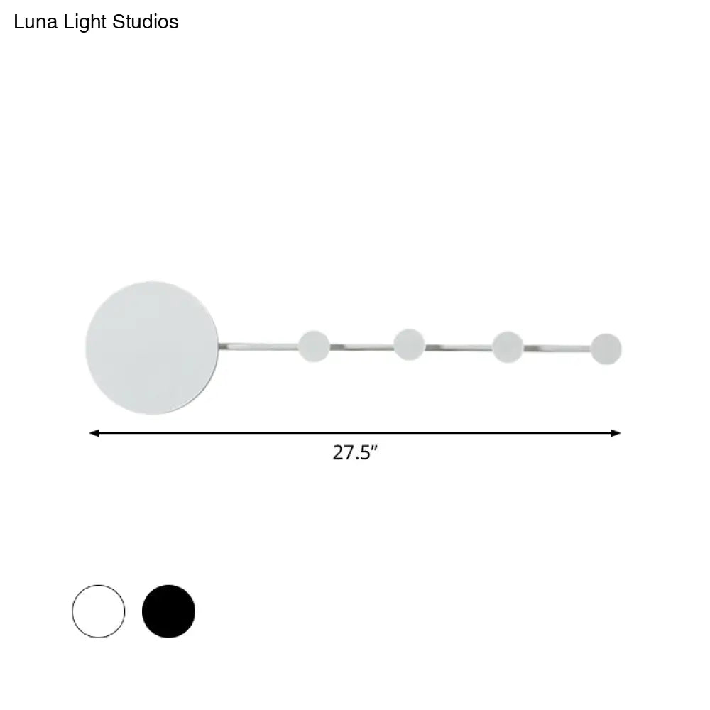 DecorBites™ Modern Metal Circle Wall Mount LED Sconce in Black/White with Warm/White Light