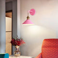 DecorBites™ Modern Metal Cone Wall Light with Straight Arm for Hallway - Gray/Pink/Yellow/Green