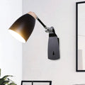 DecorBites™ Modern Metal Cup Wall Mounted Light - Rotatable 1-Light Wall Sconce Lamp, White/Black Finish