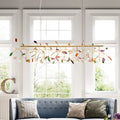 DecorBites™ Modern Metal LED Island Light Fixture with Agate Accent, Warm/White Light – Branch Design, Golden Pendant Lighting for Living Room