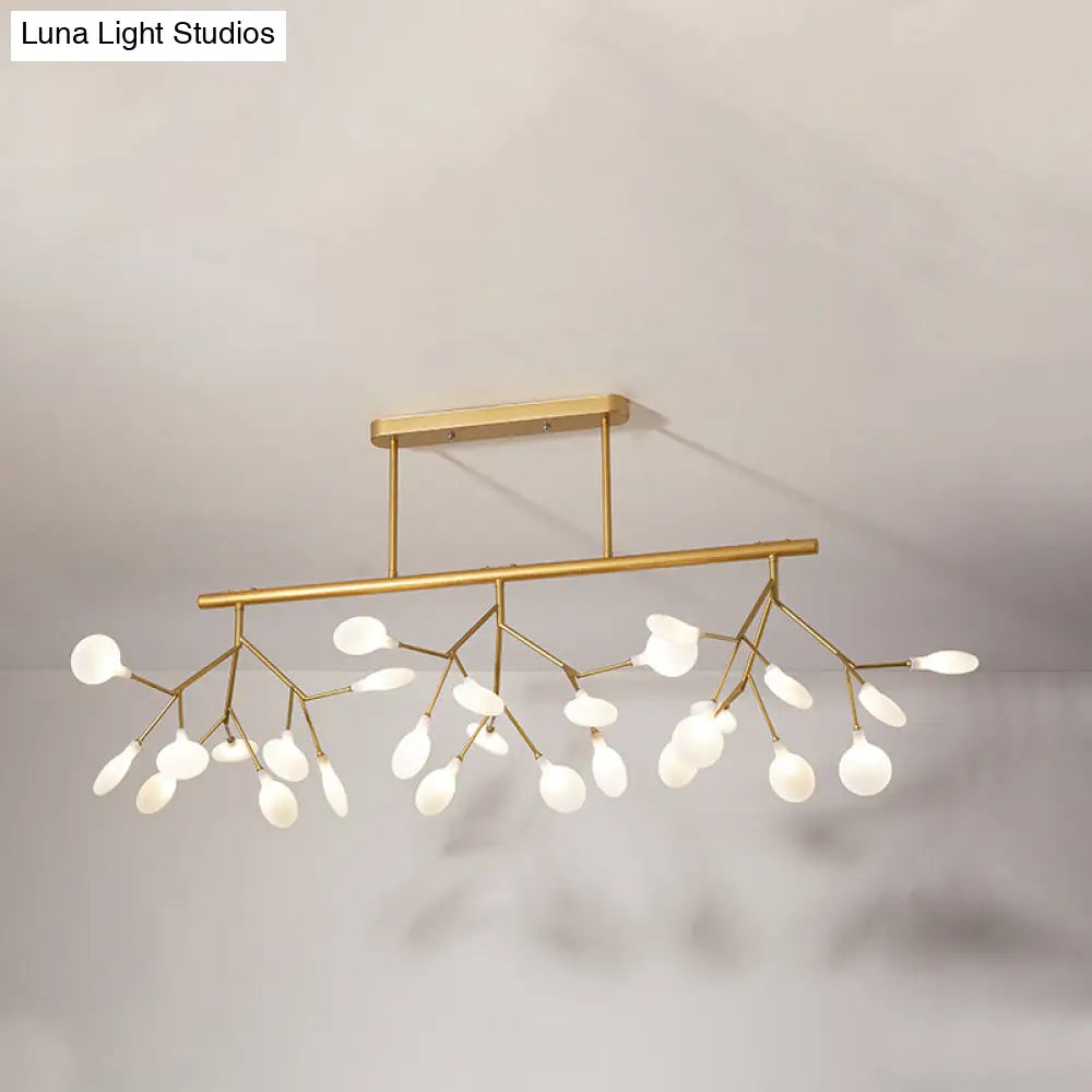 DecorBites™ Modern Metal Linear Island Light: Branching LED Pendant Fixture