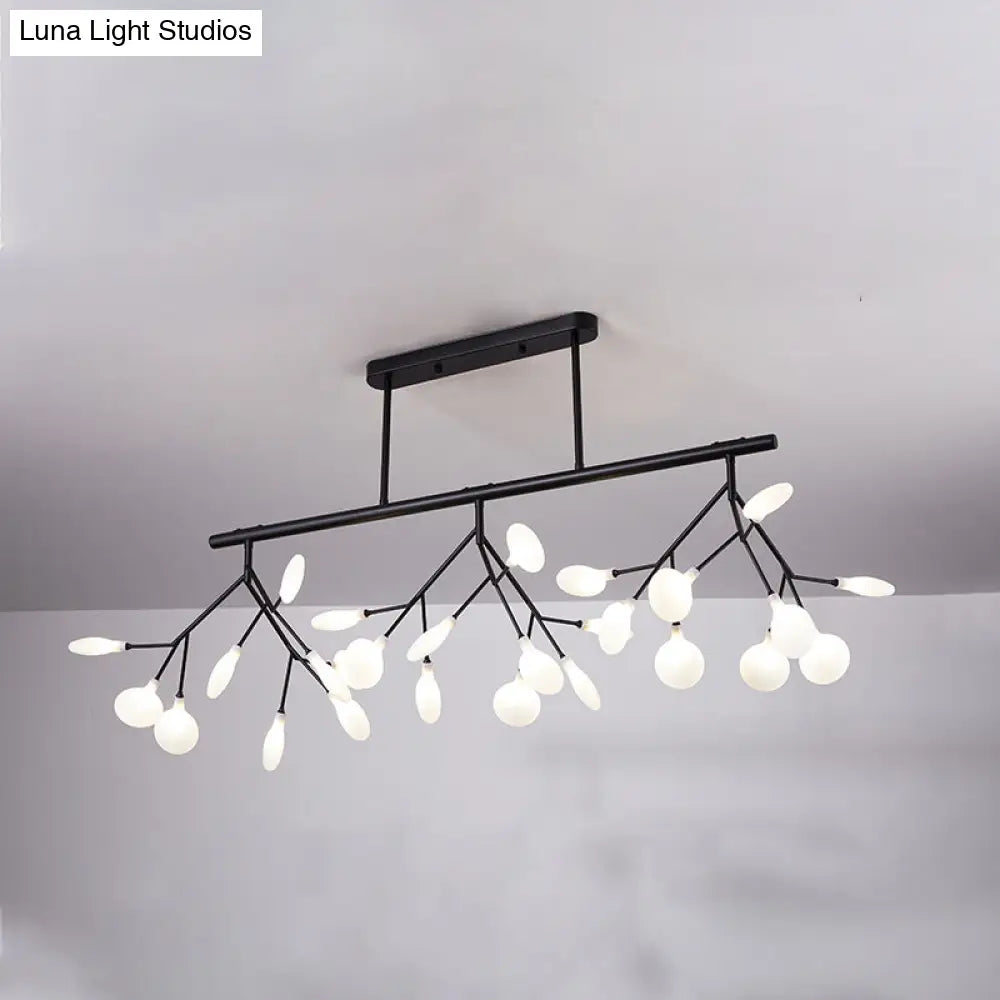 DecorBites™ Modern Metal Linear Island Light: Branching LED Pendant Fixture