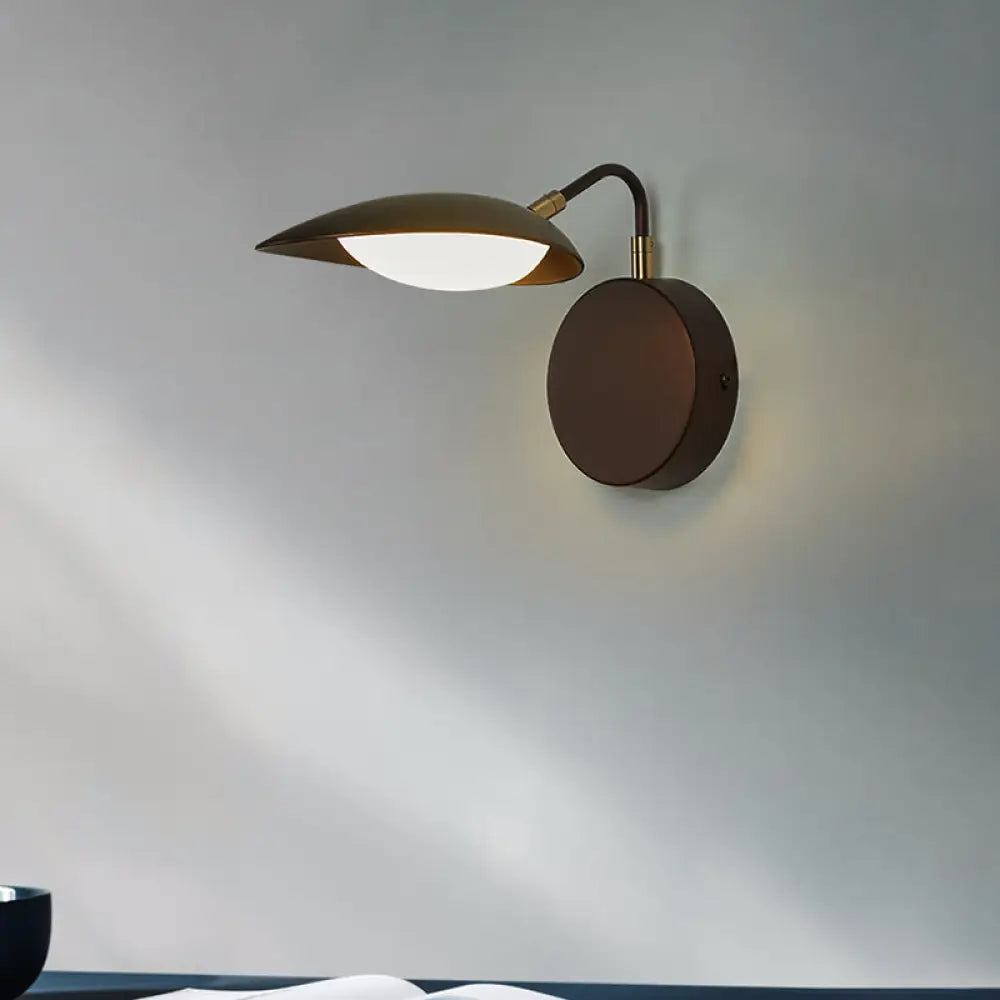 DecorBites™ Modern Metal Oval Wall Mount LED Light Fixture with Adjustable Arm - Perfect for Bedroom in Warm/Natural Light
