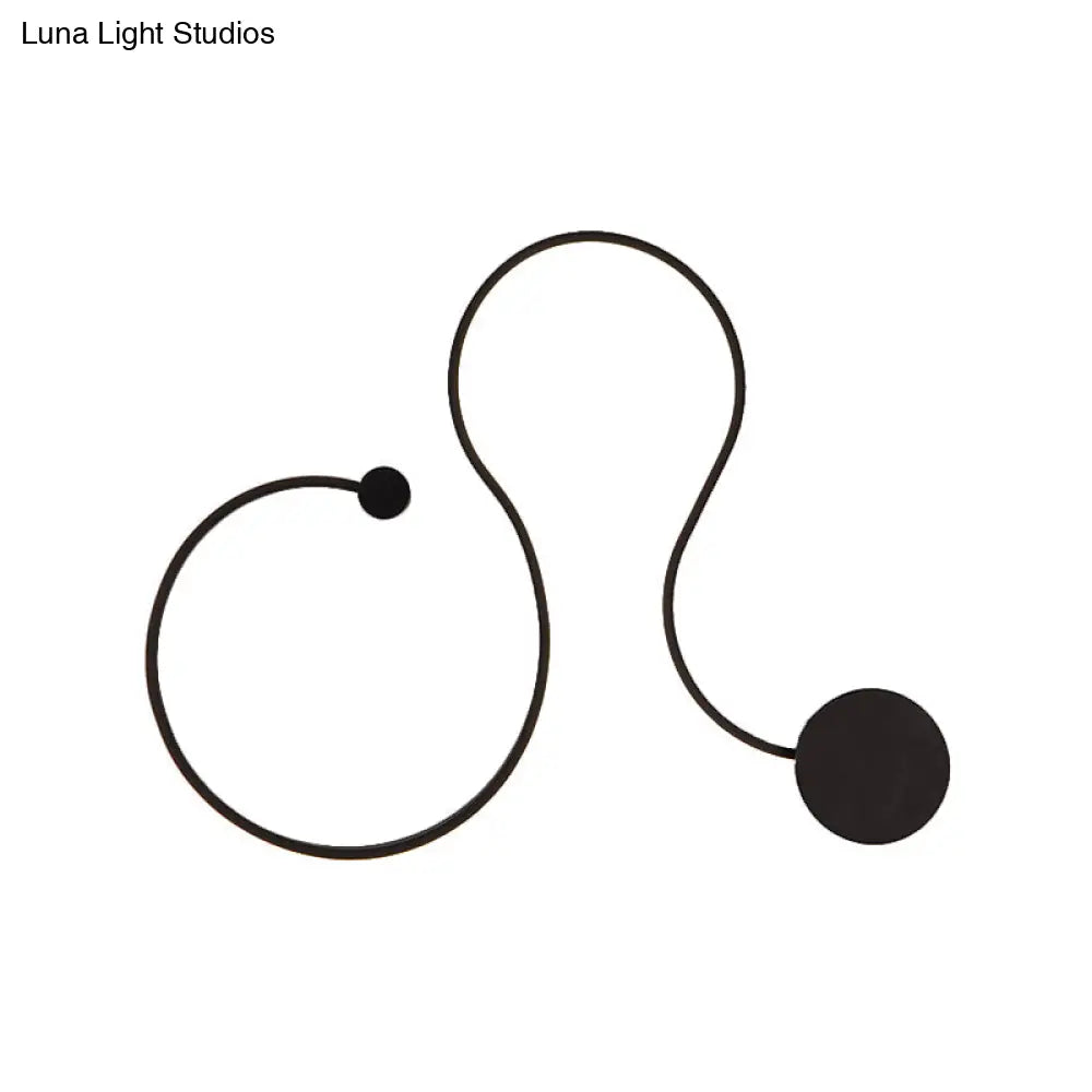 DecorBites™ Modern Metal Snake-Like Wall Sconce Lighting - 25.5"/50" W LED Wall Mount Lamp in Black with Warm/White Light