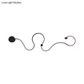 DecorBites™ Modern Metal Snake-Like Wall Sconce Lighting - 25.5"/50" W LED Wall Mount Lamp in Black with Warm/White Light