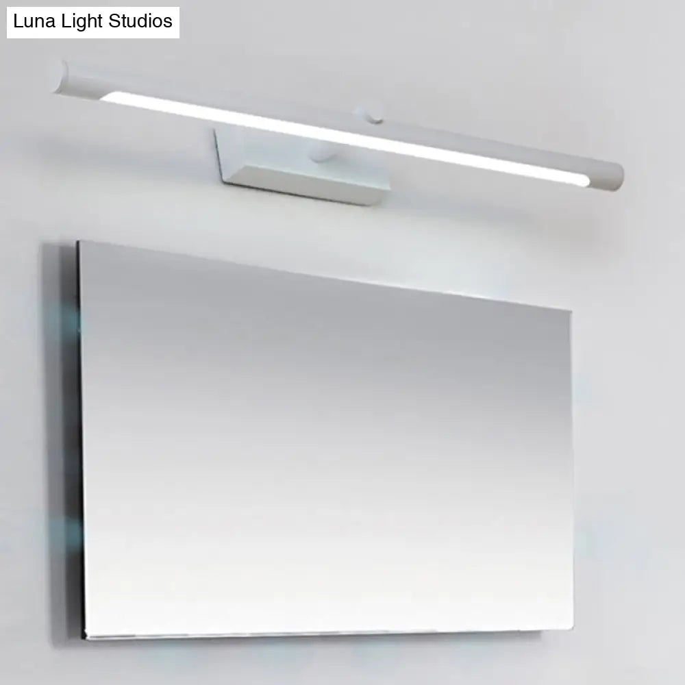 DecorBites™ Modern Metal Vanity Wall Sconce with LED Lighting, White/Black Finish in Various Widths and Light Tones
