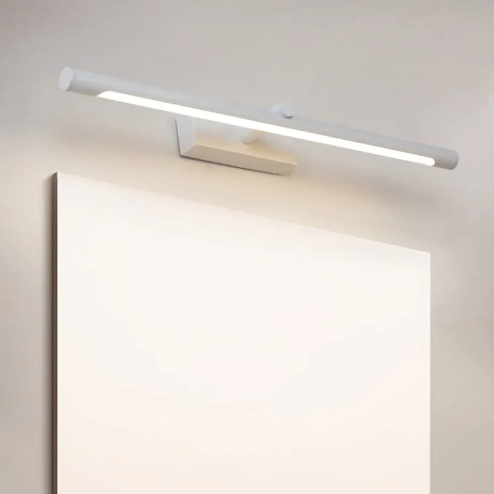 DecorBites™ Modern Metal Vanity Wall Sconce with LED Lighting, White/Black Finish in Various Widths and Light Tones