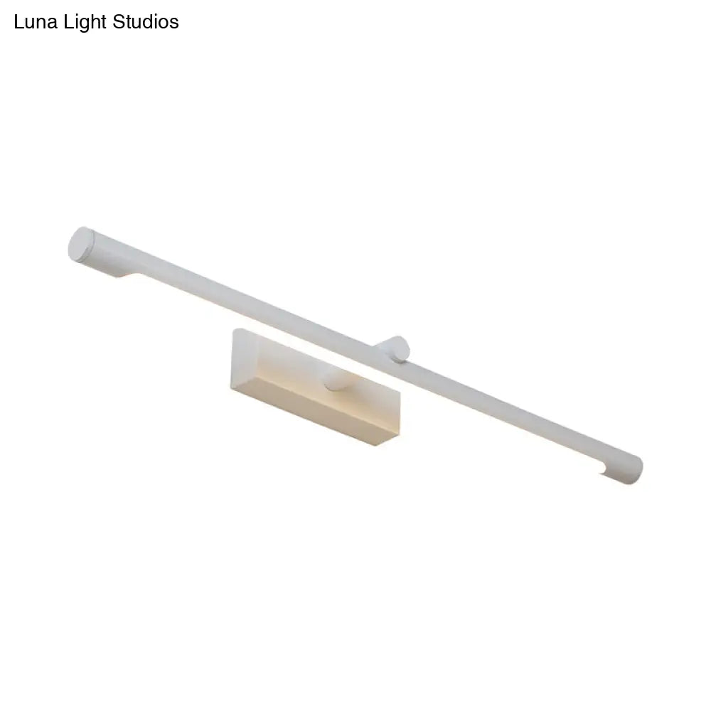 DecorBites™ Modern Metal Vanity Wall Sconce with LED Lighting, White/Black Finish in Various Widths and Light Tones