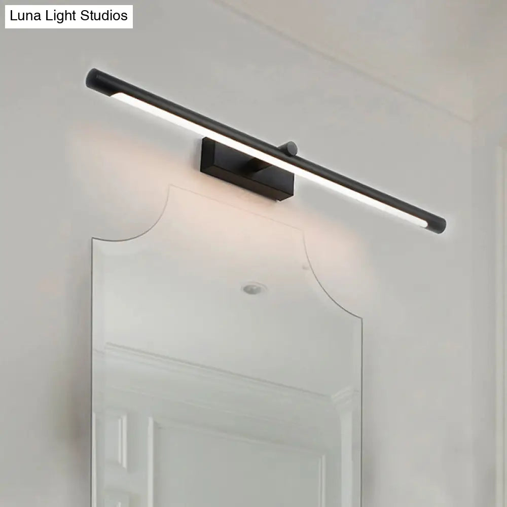 DecorBites™ Modern Metal Vanity Wall Sconce with LED Lighting, White/Black Finish in Various Widths and Light Tones