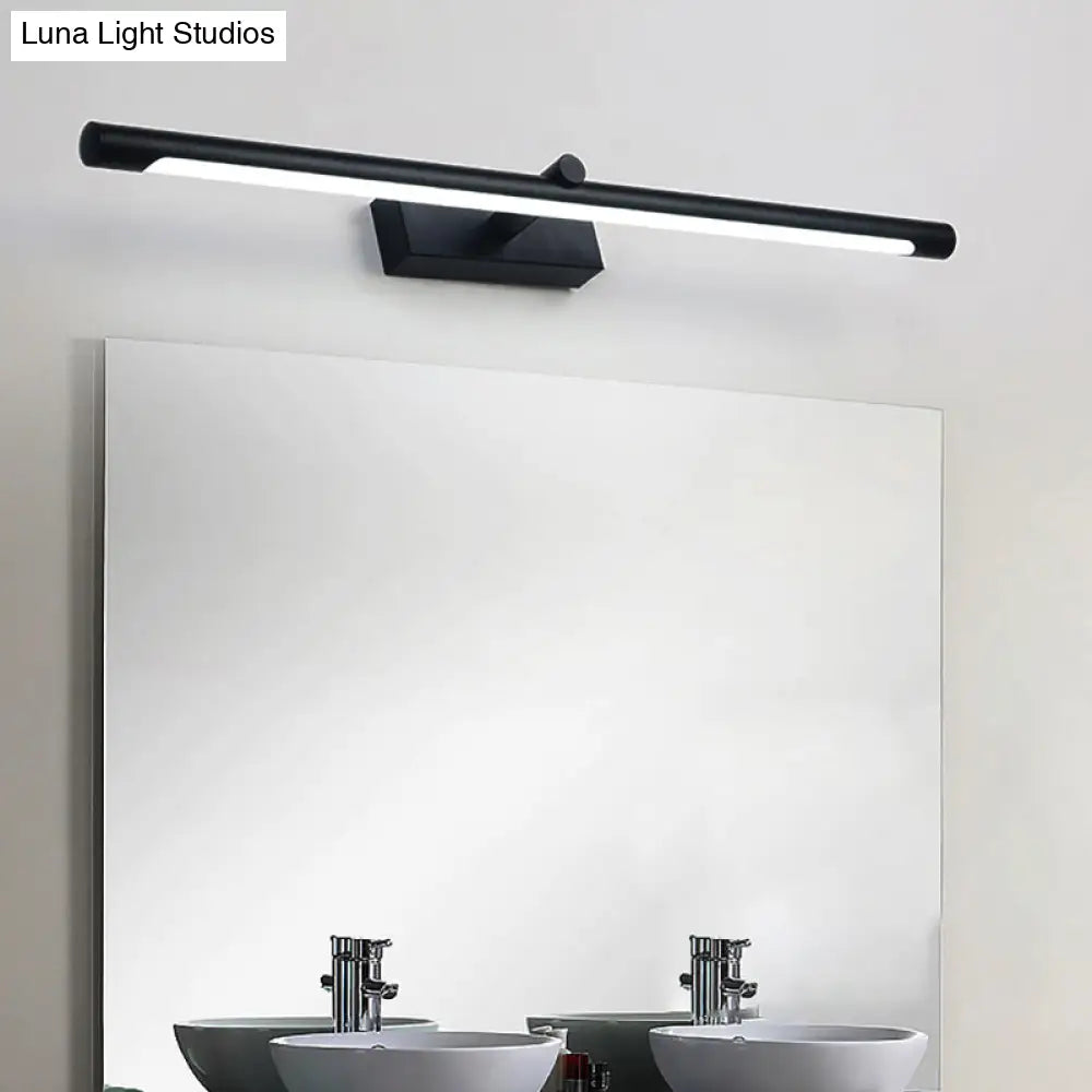 DecorBites™ Modern Metal Vanity Wall Sconce with LED Lighting, White/Black Finish in Various Widths and Light Tones