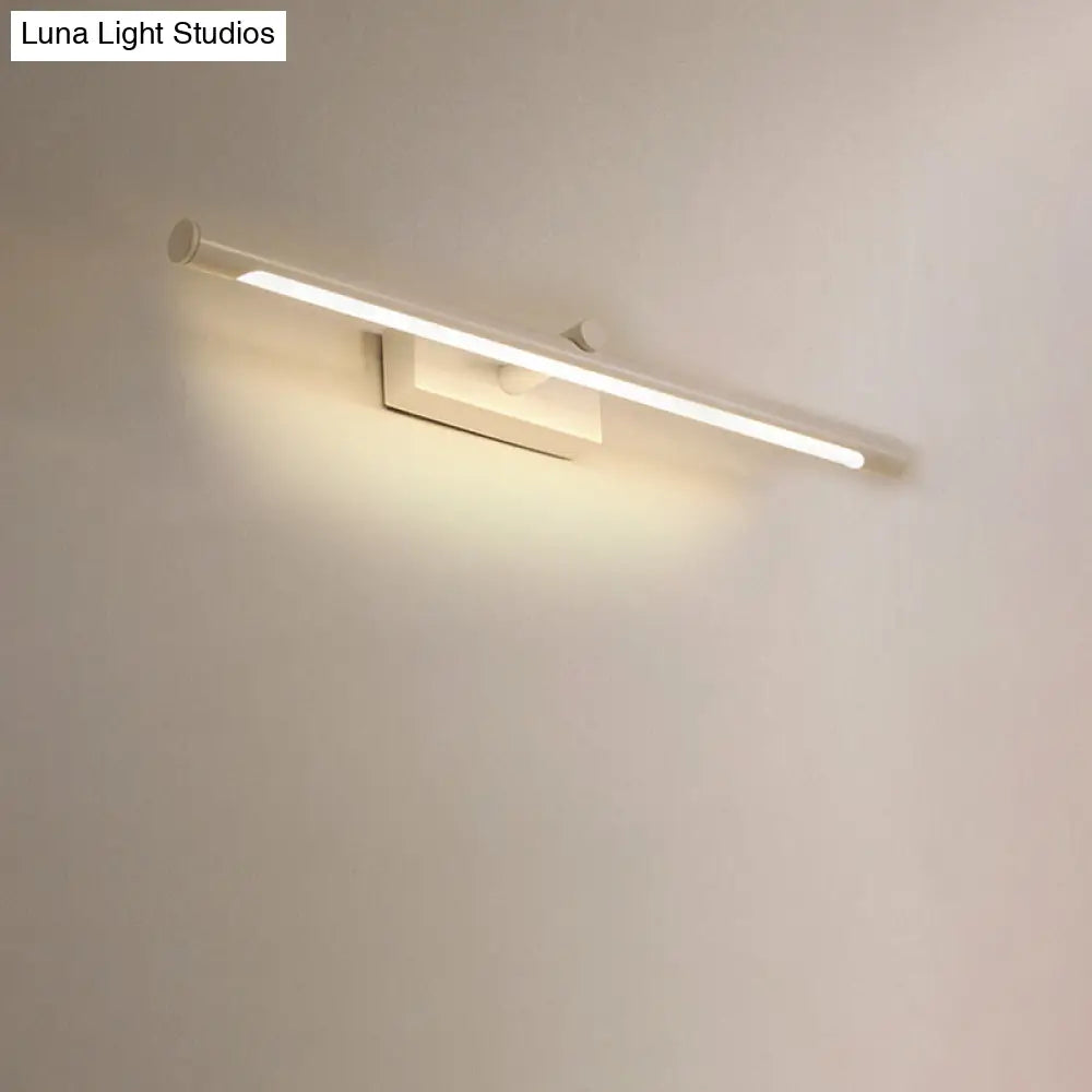 DecorBites™ Modern Metal Vanity Wall Sconce with LED Lighting, White/Black Finish in Various Widths and Light Tones
