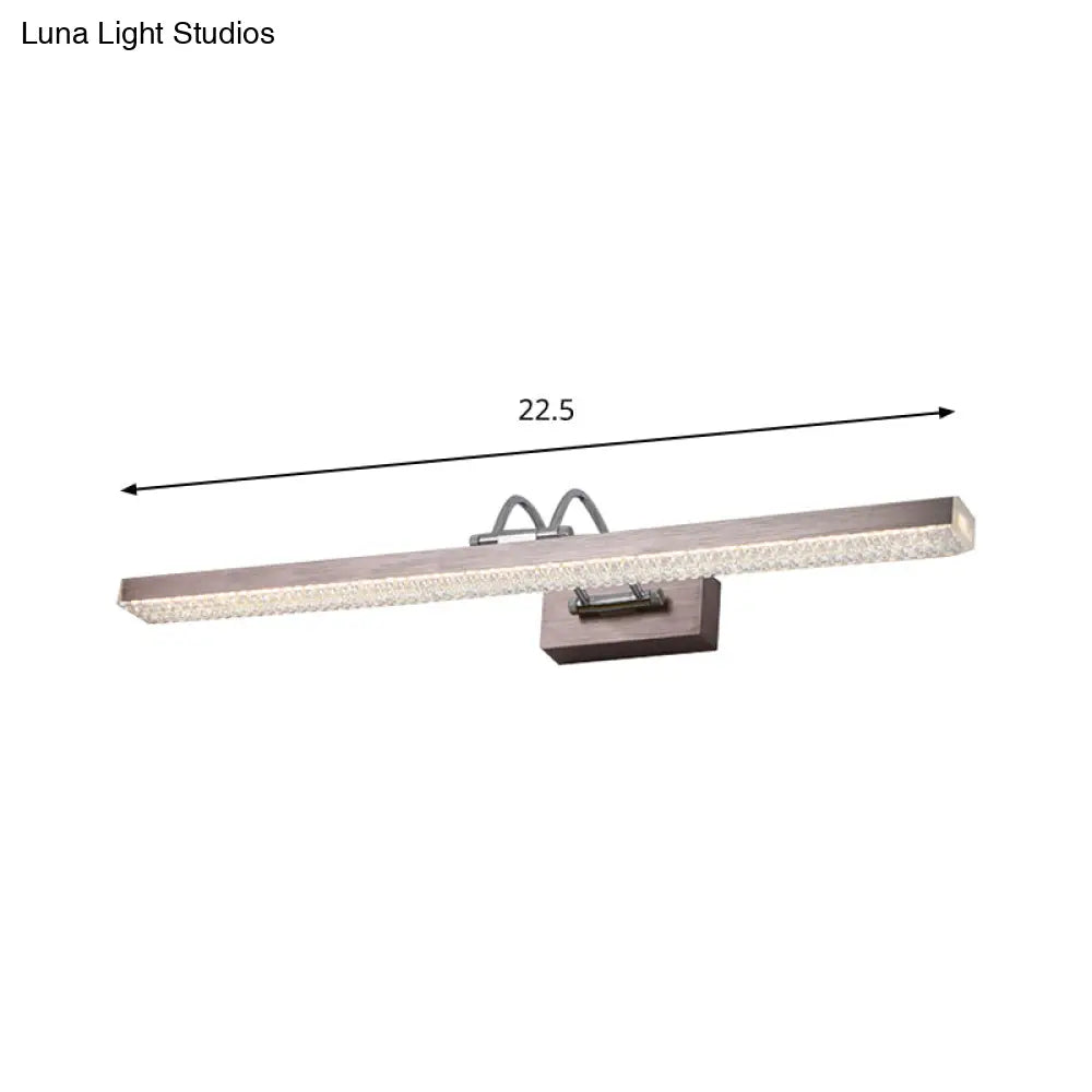 DecorBites™ Modern Metal Vanity Wall Sconce with LED Lights - Curved Arm, 3 Gears - 16.5"/28"/22.5" Wide in Black/Silver/Coffee