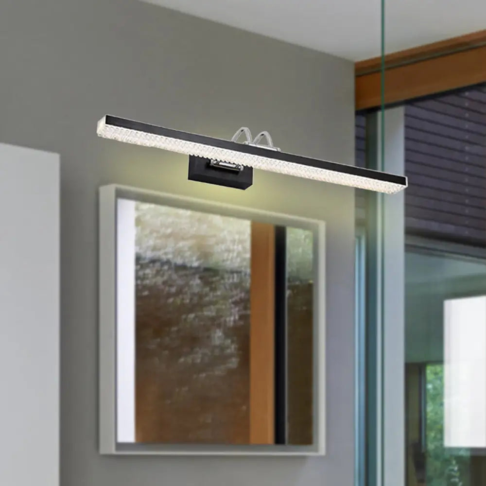 DecorBites™ Modern Metal Vanity Wall Sconce with LED Lights - Curved Arm, 3 Gears - 16.5"/28"/22.5" Wide in Black/Silver/Coffee