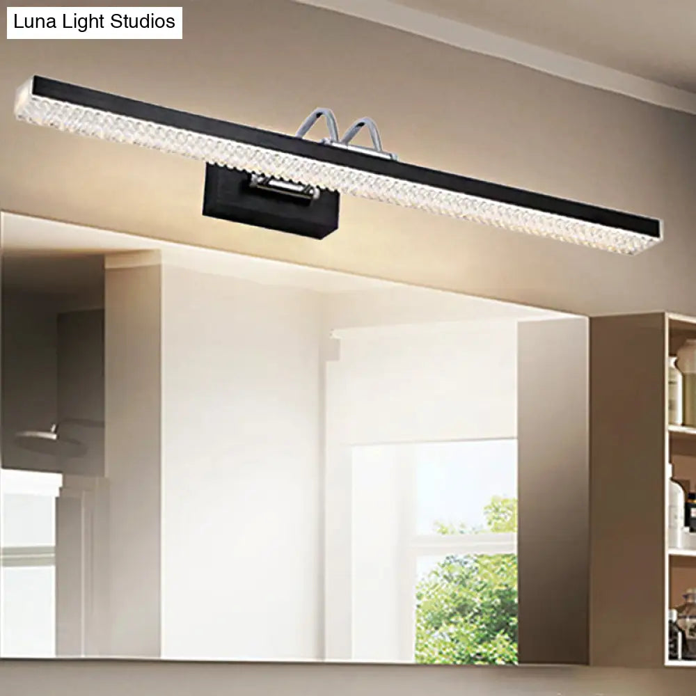 DecorBites™ Modern Metal Vanity Wall Sconce with LED Lights - Curved Arm, 3 Gears - 16.5"/28"/22.5" Wide in Black/Silver/Coffee