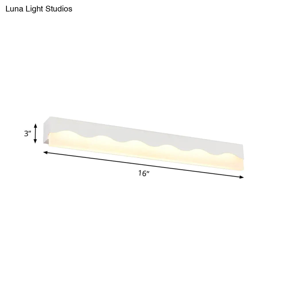 DecorBites™ Modern Metal Wave Design LED Vanity Light Fixture, Wall Mounted Lamp in Warm/White Light, 16"/23.5" W