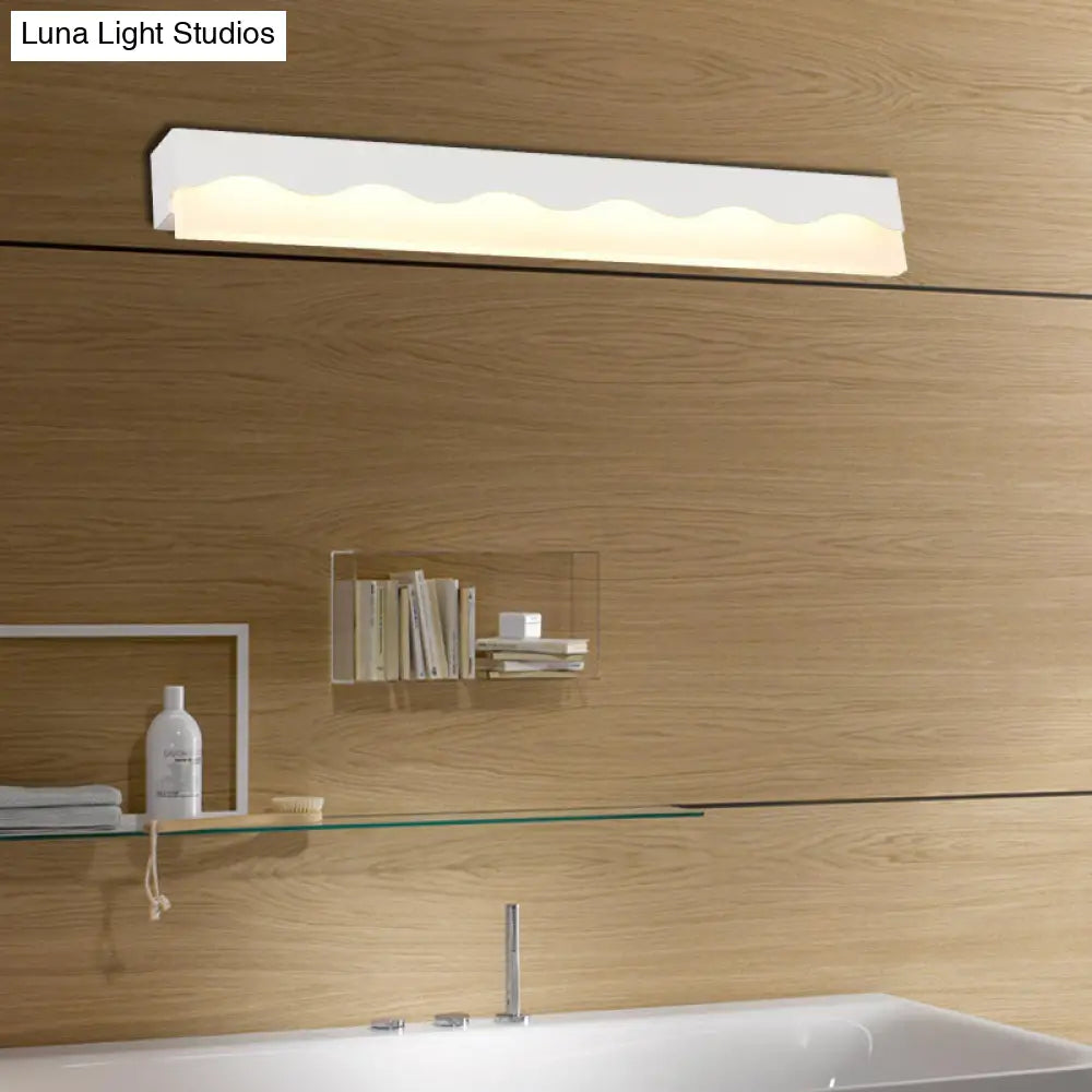 DecorBites™ Modern Metal Wave Design LED Vanity Light Fixture, Wall Mounted Lamp in Warm/White Light, 16"/23.5" W