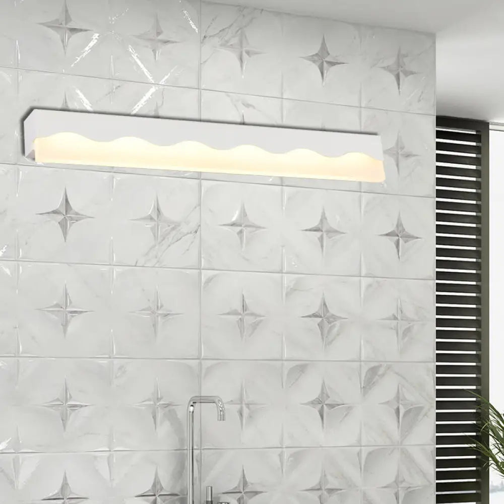 DecorBites™ Modern Metal Wave Design LED Vanity Light Fixture, Wall Mounted Lamp in Warm/White Light, 16"/23.5" W