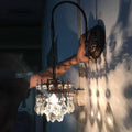 DecorBites™ Modern Metallic Crown Wall Light with Crystal Drop - Single-Bulb Living Room Lighting