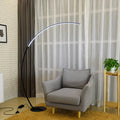 DecorBites™ Modern Metallic LED Floor Lamp for Living Room - Sleek Bow Design in Black/Beige