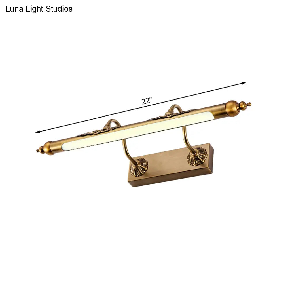 DecorBites™ Modern Metallic Linear Vanity Light - LED Brass Wall Sconce Lighting for Bathroom (18"/21.5" Wide) - Warm/White Lighting