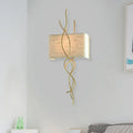 DecorBites™ Modern Metallic Wall Sconce: Gold/Silver Branch Design with Rectangle Fabric Shade