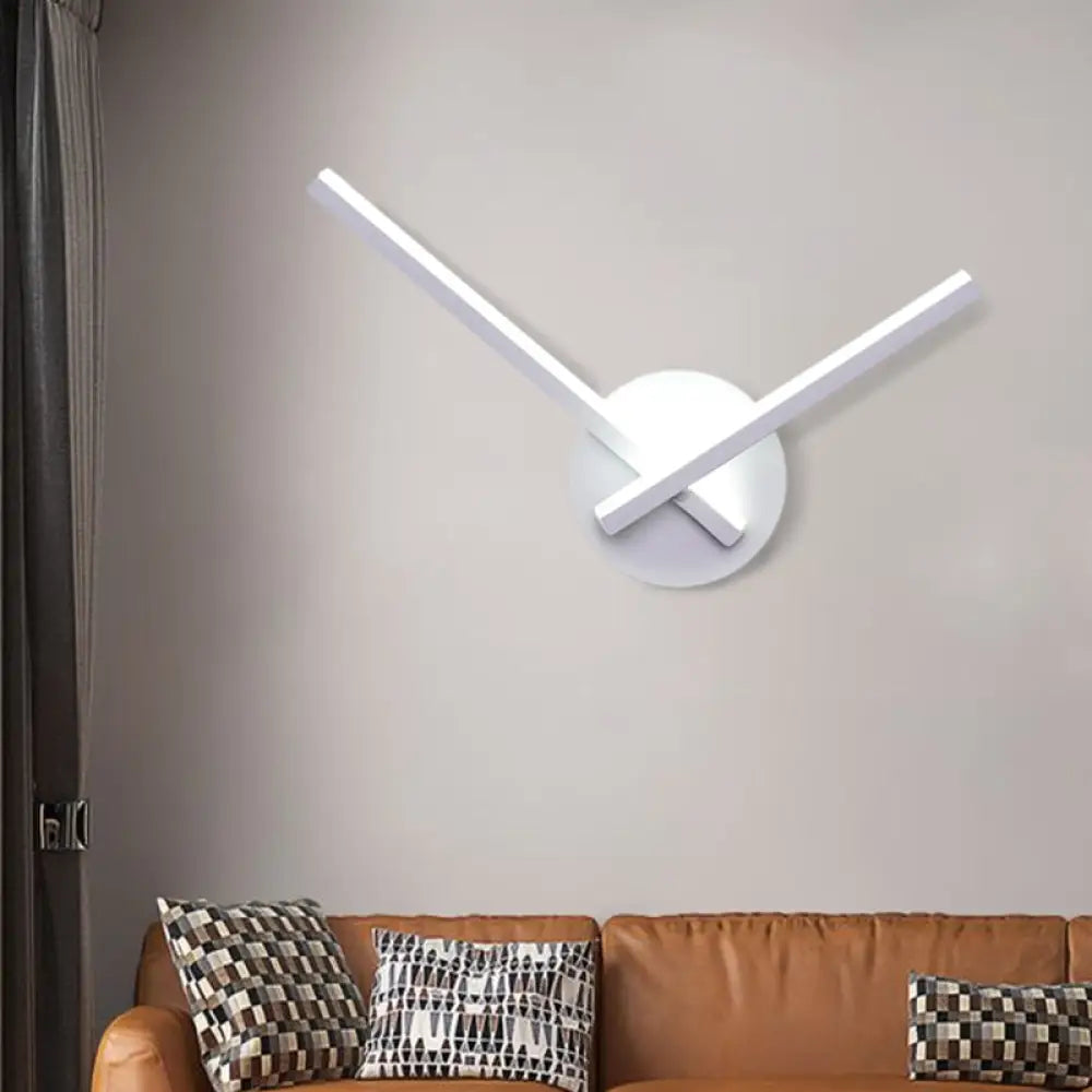 DecorBites™ Modern Metallic Wall Sconce with Overlapping Lines - Simplicity Black/White LED Fixture, Warm/White Light