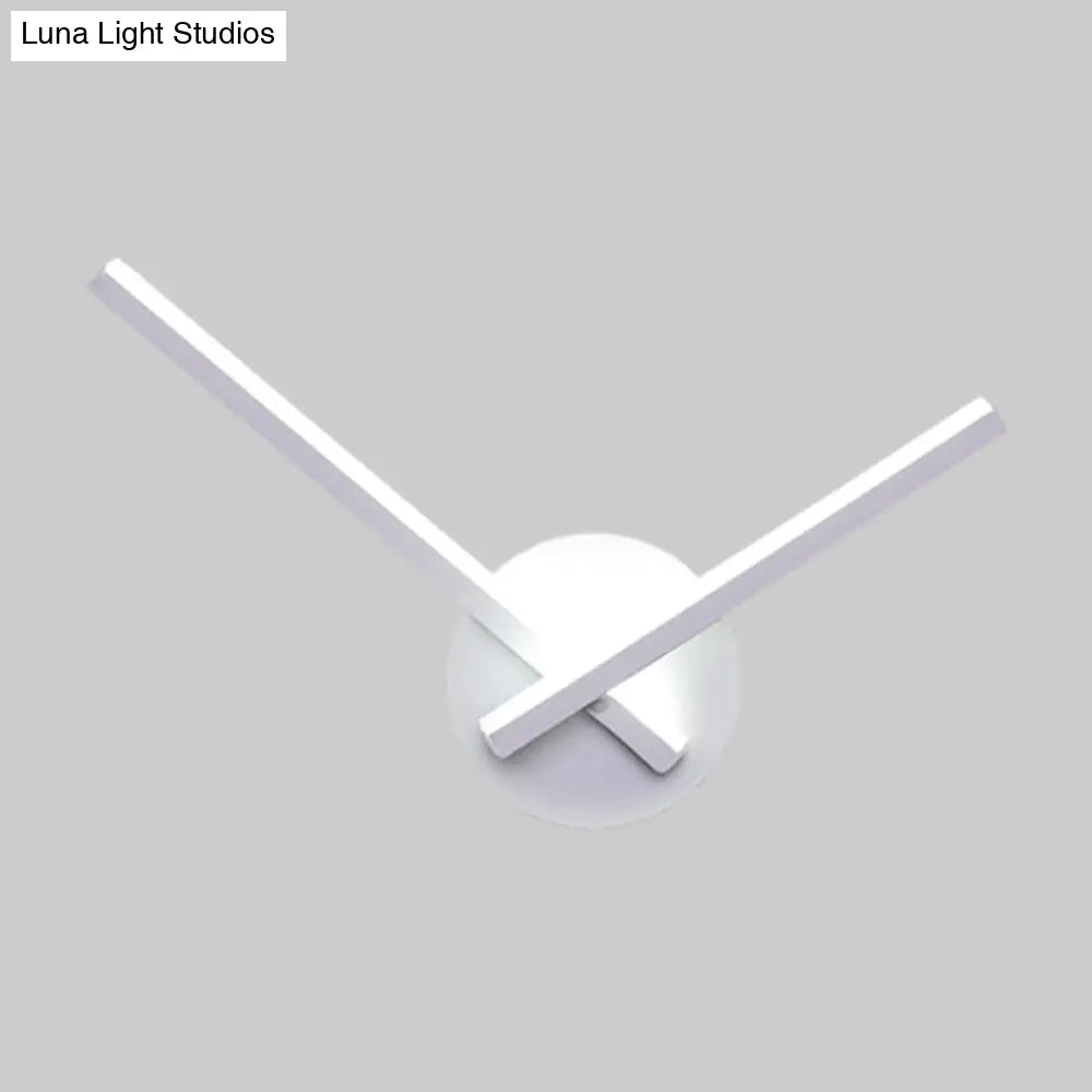 DecorBites™ Modern Metallic Wall Sconce with Overlapping Lines - Simplicity Black/White LED Fixture, Warm/White Light