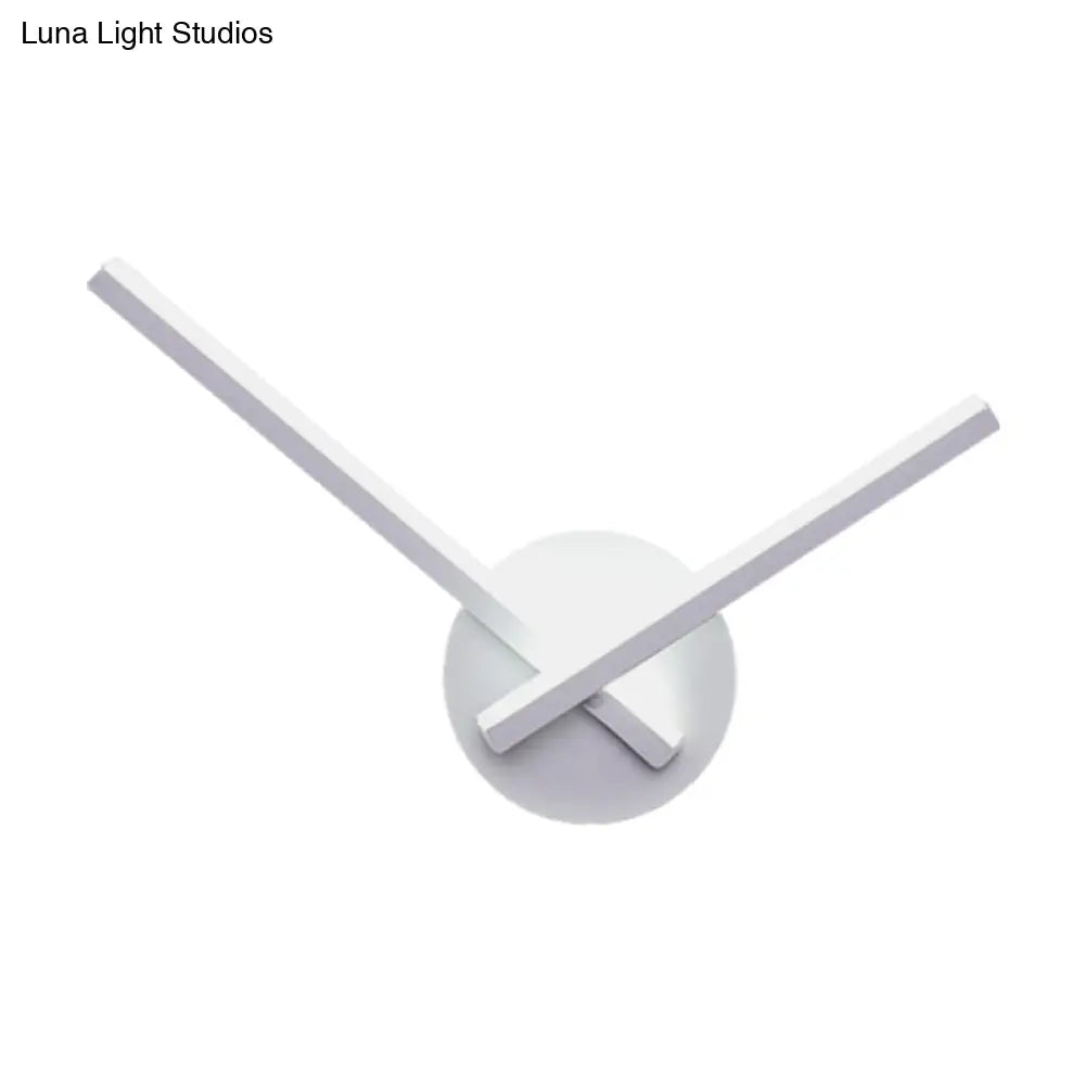 DecorBites™ Modern Metallic Wall Sconce with Overlapping Lines - Simplicity Black/White LED Fixture, Warm/White Light