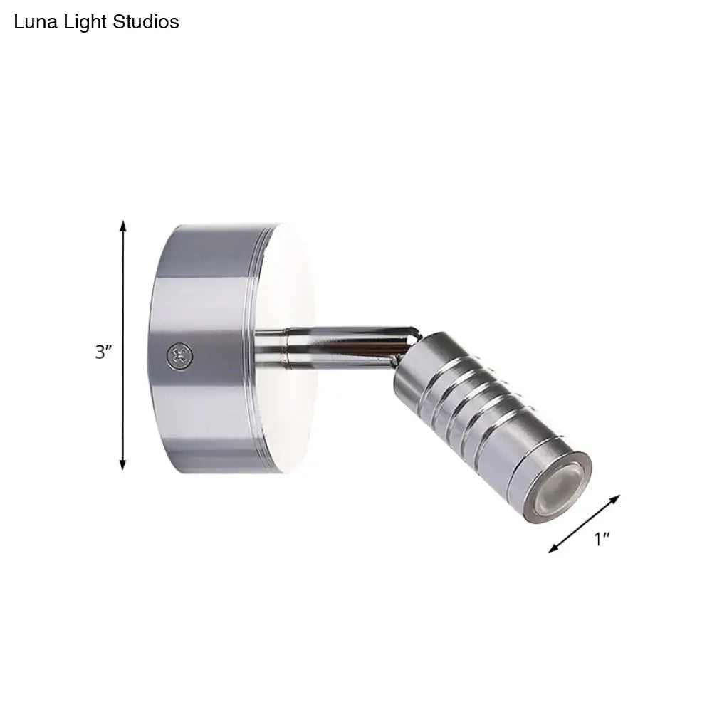 DecorBites™ Modern Mini Tubed LED Wall Lamp- Bathroom Chrome Sconce Light Fixture in Warm/White Lighting