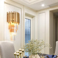 DecorBites™ Modern Multi Tier Wall Lamp with Crystal Prism – Metal 4-Head Wall Light Fixture for Dining Room