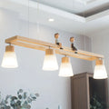 DecorBites™ Modern Natural Wood Rectangle Island Pendant Light
