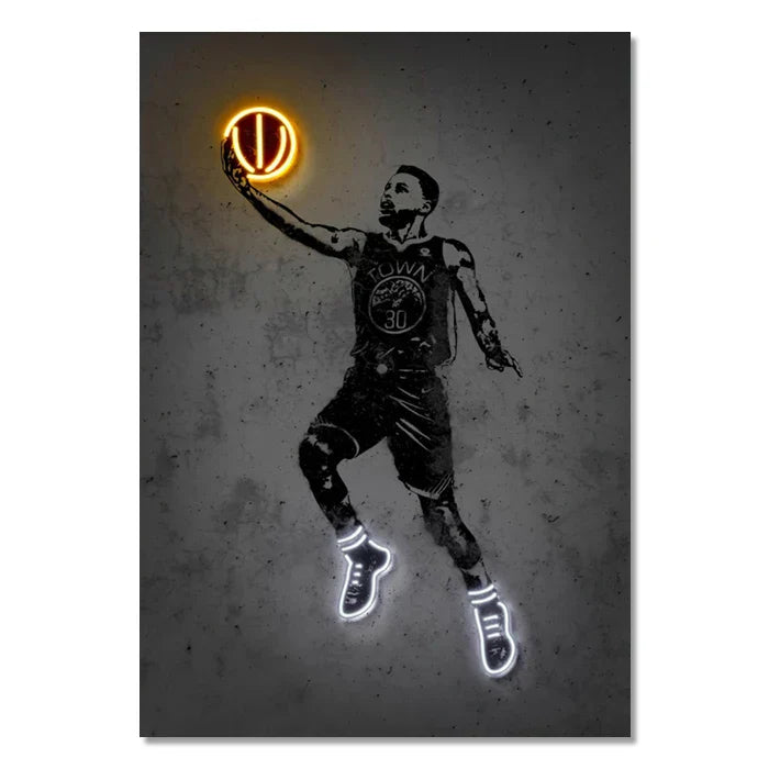DecorBites™ Modern Neon Sports Star Wall Art Print