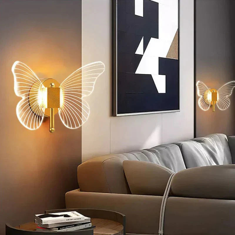 DecorBites™ Modern Nordic All Copper Led  Butterfly Wall Lamp
