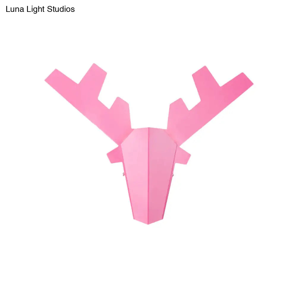DecorBites™ Modern Nordic Antler Sconce Light, Grey/Pink Metal Wall Mount Fixture, 11"/15" Wide
