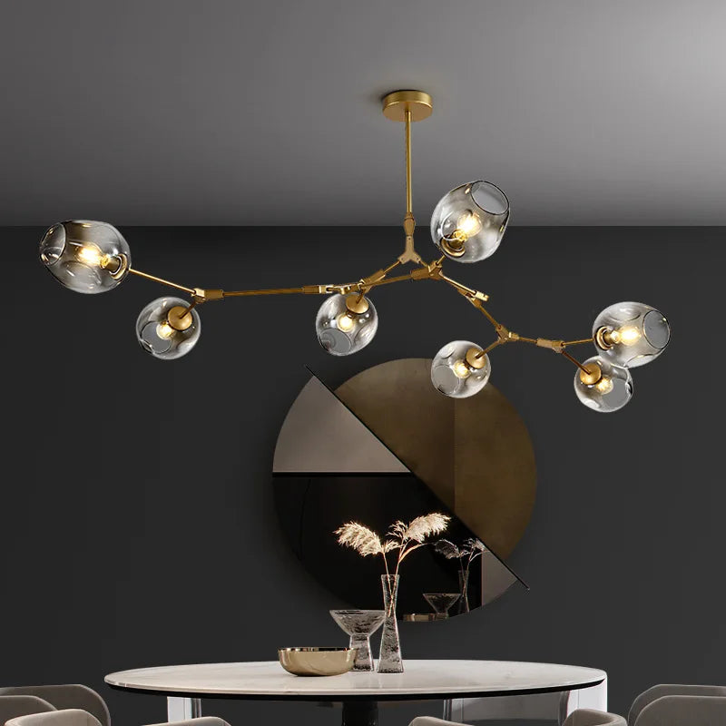 DecorBites™ Modern Nordic Glass Ball LED Chandelier