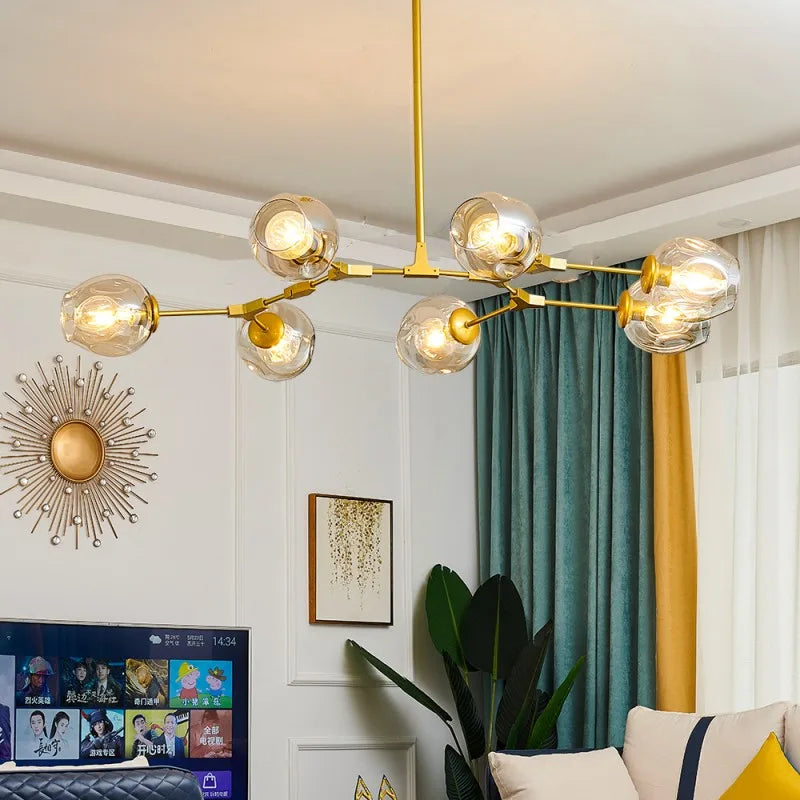 DecorBites™ Modern Nordic Glass Ball LED Chandelier